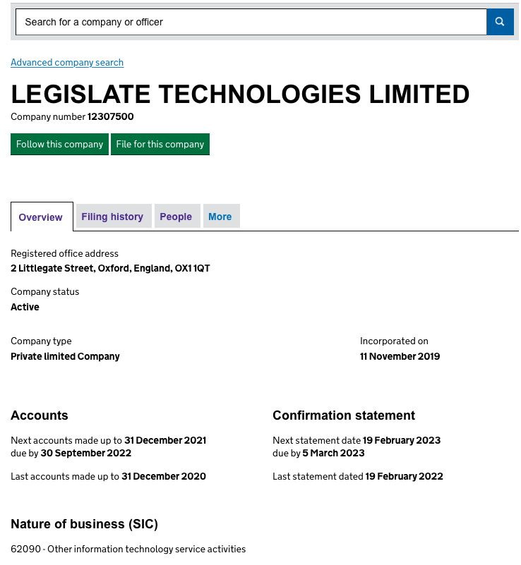 What are SIC codes? Legislate